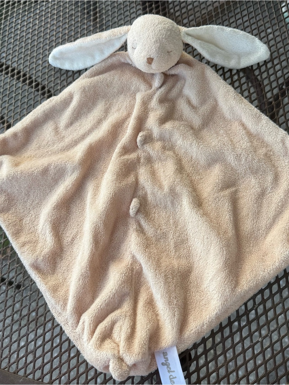 Angel Dear Beige Tan Bunny Rabbit Baby Security Blanket Lovey Knotted